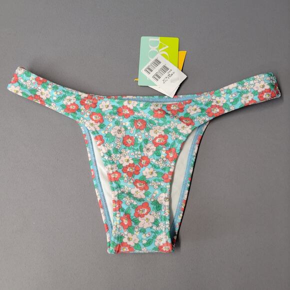 Agua Doce Brazilin Cheeky Bikini Swimsuit Womens M Blue Floral Underwire Padded - Picture 8 of 16